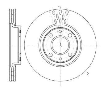 Спирачен диск вентилиран Ø257mm за FIAT PUNTO (188) от 1999 до 2012