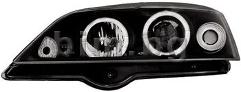 Тунинг фарове Ангелски очи черни-комплект (ляв и десен) за OPEL ASTRA G (F48_, F08_) хечбек от 1998 до 2009