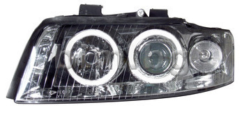 Тунинг фарове Ангелски очи хром комплект(ляв и десен) за AUDI A4 (8E2, B6) от 2000 до 2004