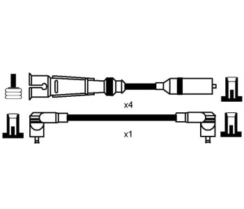Комплект запалителни кабели NGK за AUDI 80 (89, 89Q, 8A, B3) от 1986 до 1991