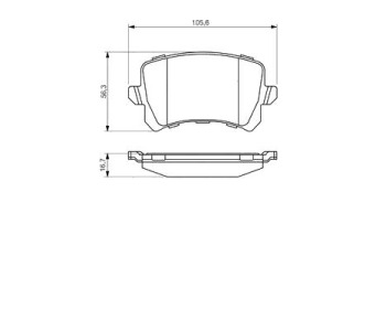 Комплект спирачни накладки BOSCH за AUDI Q3 (8U) от 2011 до 2018