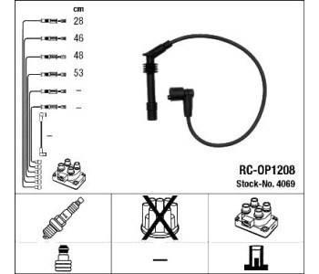 Комплект запалителни кабели NGK за OPEL ASTRA G (F48_, F08_) хечбек от 1998 до 2009