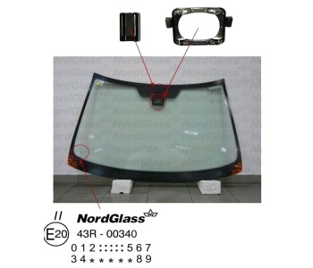 Челно стъкло NordGlass за OPEL ASTRA G (F48_, F08_) хечбек от 1998 до 2009
