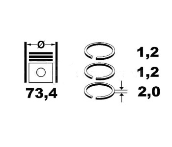 Комплект сегменти (+0.00mm) ET ENGINE TEAM за OPEL ASTRA G (F48_, F08_) хечбек от 1998 до 2009