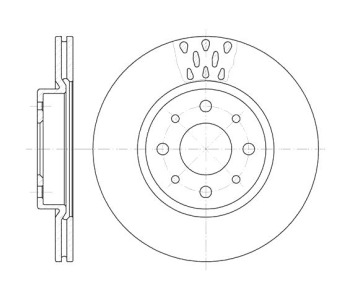 Спирачен диск вентилиран Ø257mm за FIAT IDEA от 2003