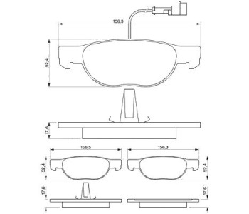 Комплект спирачни накладки BOSCH за FIAT PUNTO (188) от 1999 до 2012