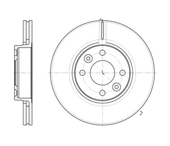 Спирачен диск вентилиран Ø260mm за RENAULT MODUS (F/JP0_) от 2004 до 2012