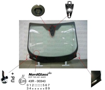 Челно стъкло NordGlass за FORD GRAND C-MAX (DXA/CB7, DXA/CEU) от 2010