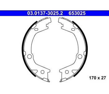 Комплект спирачни челюсти, ръчна спирачка ATE за HYUNDAI MATRIX (FC) от 2001 до 2010