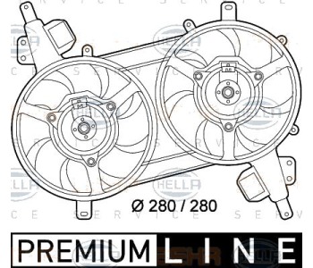 Вентилатор, охлаждане на двигателя HELLA 8EW 351 039-601 за FIAT BRAVA (182) от 1995 до 2001