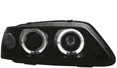 Тунинг фарове Angel Eyes кристални черни комплект за PEUGEOT 306 (7A, 7C, N3, N5) хечбек от 1993 до 2003