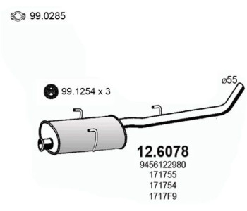Средно гърне ASSO 12.6078 за FIAT SCUDO (220) товарен от 1996 до 2006