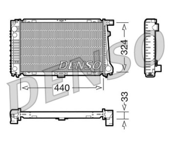 Радиатор, охлаждане на двигателя DENSO DRM05059 за BMW 5 Ser (E34) от 1987 до 1995