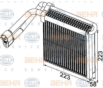 Топлообменник, отопление на вътрешното пространство HELLA 8FH 351 333-204 за BMW 5 Ser (E39) от 1995 до 2003