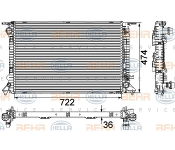 Маслен радиатор, двигателно масло HELLA 8MO 376 747-101 за BMW 7 Ser (E65, E66, E67) от 2002 до 2009