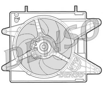 Вентилатор, охлаждане на двигателя DENSO DER09027 за FIAT DOBLO (119) пътнически от 2001 до 2009