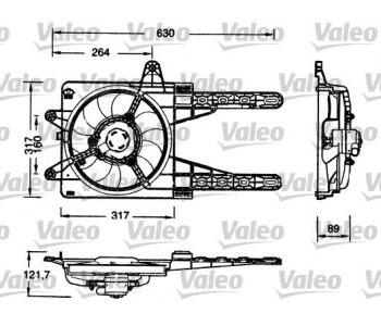 Вентилатор, охлаждане на двигателя VALEO 698178 за FIAT PUNTO (176) от 1993 до 1999