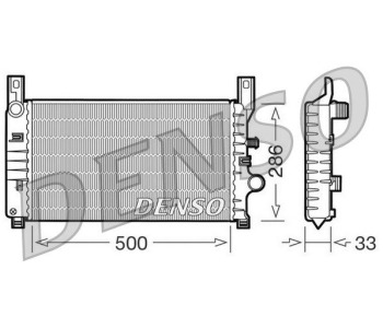 Радиатор, охлаждане на двигателя DENSO DRM10075 за FORD C-MAX I (DM2) от 2007 до 2010
