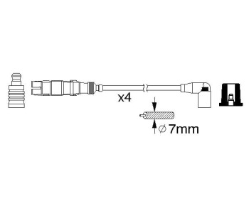 Комплект запалителни кабели BOSCH за SEAT TOLEDO II (1M2) от 1998 до 2006