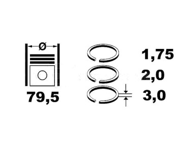 Комплект сегменти (+0.00mm) ET ENGINE TEAM за SEAT ALHAMBRA (7V8, 7V9) от 1996 до 2010