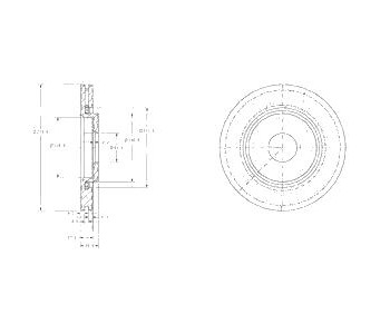 Спирачен диск вентилиран Ø266mm DELPHI за PEUGEOT PARTNER (5F) Combispace пътнически от 1996 до 2008