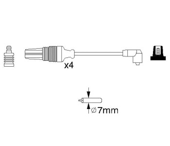 Комплект запалителни кабели BOSCH за CITROEN BERLINGO (M) товарен от 1996 до 2011