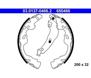 Комплект спирачни челюсти ATE за CITROEN C1 (PM, PN) от 2005 до 2014