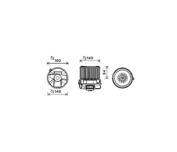 Вентилатор вътрешно пространство P.R.C за CITROEN C1 (PM, PN) от 2005 до 2014