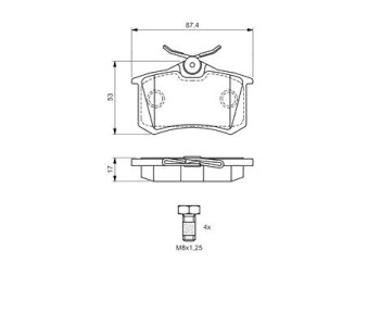 Комплект спирачни накладки BOSCH за CITROEN C3 II от 2009