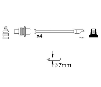 Комплект запалителни кабели BOSCH за PEUGEOT 405 II (4E) комби от 1992 до 1998