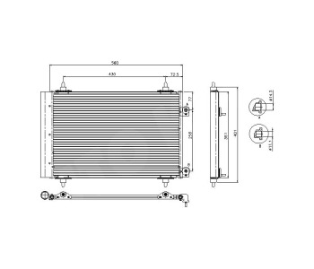 Кондензатор климатизации P.R.C за CITROEN C4 I (LC) от 2004 до 2011