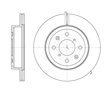 Спирачен диск вентилиран Ø253mm за PEUGEOT 308 (T7) от 2007 до 2013