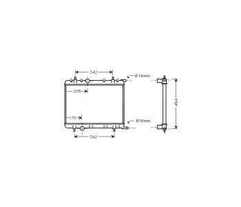 Воден радиатор P.R.C за PEUGEOT 307 (3E) Break комби от 2002 до 2008