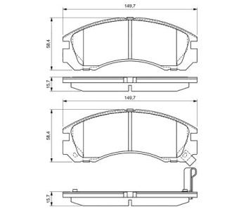 Комплект спирачни накладки BOSCH за MITSUBISHI PAJERO II (V3_W, V2_W, V4_W от 1990 до 1999