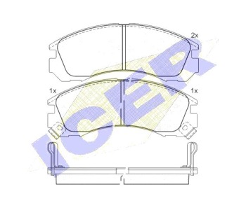 Комплект спирачни накладки Ultra Premium ICER за MITSUBISHI GALANT VI (E3_A) хечбек от 1988 до 1992