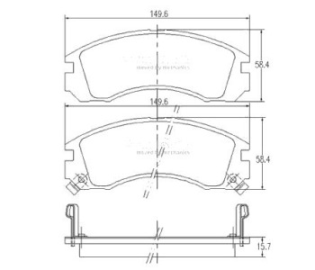 Комплект спирачни накладки NIPPARTS за MITSUBISHI GALANT VIII (EA_) от 1996 до 2004