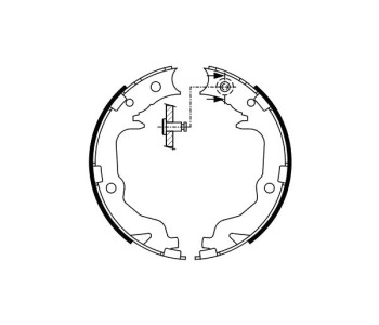 Комплект спирачни челюсти, ръчна спирачка BOSCH за MITSUBISHI ASX (GA_W_) от 2010 до 2018