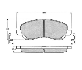 Комплект спирачни накладки STARLINE за MITSUBISHI OUTLANDER I (CU_W) от 2001 до 2008