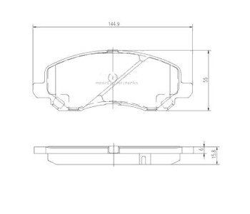 Комплект спирачни накладки NIPPARTS за MITSUBISHI LANCER VIII (CX_A) Sportback от 2007