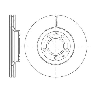 Спирачен диск вентилиран Ø283mm за PEUGEOT 607 (9D, 9U) от 2000 до 2010