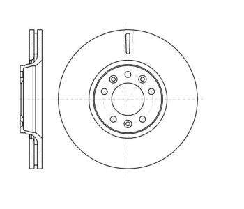 Спирачен диск вентилиран Ø304mm за FIAT SCUDO (270, 272) товарен от 2007