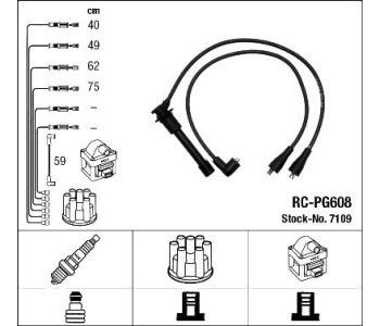 Комплект запалителни кабели NGK за FIAT DUCATO (280) пътнически от 1982 до 1990