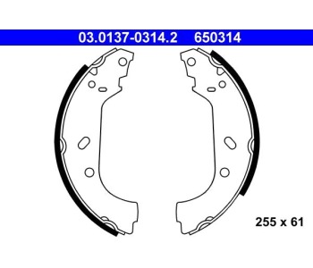 Комплект спирачни челюсти ATE за CITROEN EVASION (22, U6) от 1994 до 2002