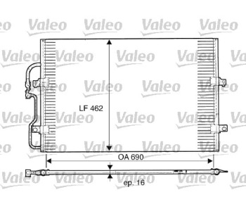 Кондензатор климатизации VALEO за FIAT SCUDO (220) товарен от 1996 до 2006
