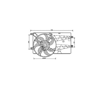 Вентилатор охлаждане на двигателя P.R.C за FIAT FIORINO III (225) пътническо/товарно от 2007