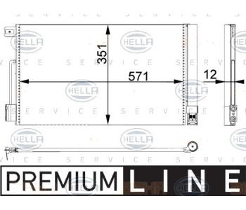 Кондензатор, климатизация HELLA 8FC 351 301-651 за FIAT PUNTO GRANDE (199) от 2005 до 2012