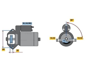 Стартер 12 зъби [kB] BOSCH за FORD TRANSIT пътнически от 2006 до 2014