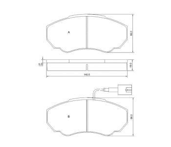 Комплект спирачни накладки STARLINE за CITROEN JUMPER II (244) товарен от 2002 до 2006