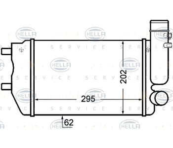 Интеркулер (охладител за въздуха на турбината) HELLA 8ML 376 727-571 за CITROEN JUMPER I (230P) пътнически от 1994 до 2002