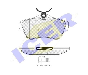 Комплект спирачни накладки Ultra Premium ICER за PEUGEOT EXPERT (VF3A_, VF3U_, VF3X_) товарен от 2007